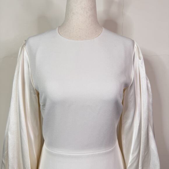 Roksanda White Statement Balloon Sleeve Dress Size 2 NWT Elegant Minimalist - Picture 2 of 15